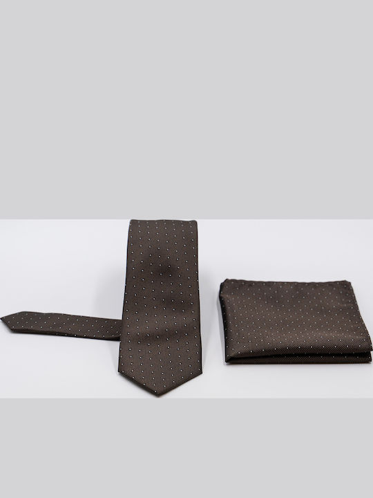 Guy Laroche Herren-Krawatten-Set mit Muster in Braun