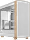 Summit Gaming Midi Tower Computer Case with Clear Tint Side Window White/Wood