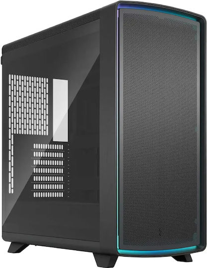 Summit Gaming Midi Tower Computer Case with Side Window and ARGB Lighting Light Tint