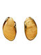 Orange Translucent Stone Stud Earrings