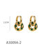 Green and Gold Stainless Steel Dangle Earrings