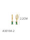 Green and Gold Stainless Steel Dangle Earrings