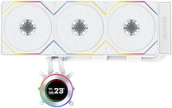Lian Li HydroShift II LCD-C 360 AIO водно охлаждане за CPU с 3 вентилатора 87 мм и RGB осветление, бяло Lian Li HydroShift II LCD-C 360 AIO водно охлаждане за CPU с 3 вентилатора 87 мм и RGB осветление, бяло
