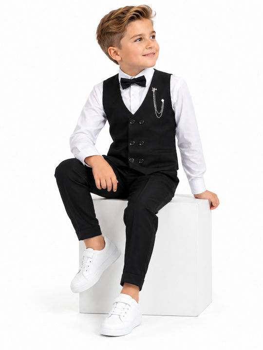 TakTakBaby Baptism Suit for Boy Black 5 Pieces