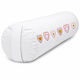 Yoga Bolster Round Yoga Pillow White Hearts Organic Cotton 60x16cm