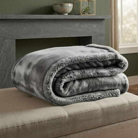 SpitiBazaar Single Sherpa Blanket 150x200cm Grey