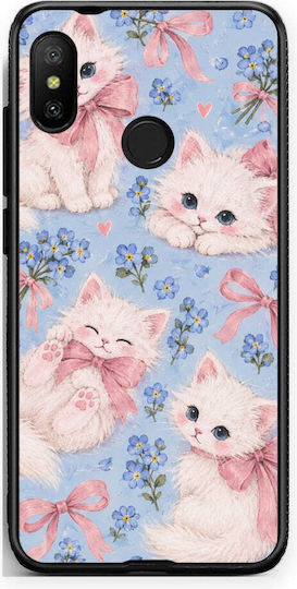 Smartfits White Kittens Blue Flowers Large Xiaomi Mi A2 Lite Θήκη