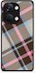 Smartfits Braun Rosa Blau Diagonales Karomuster OnePlus Nord 3 Hülle