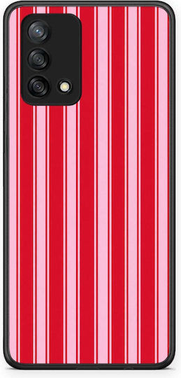 Smartfits Red Pink Vertical Pinstripes Oppo A74 4g Θήκη