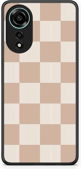 Smartfits Latte Cream Striped Checks Oppo A78 4g Θήκη