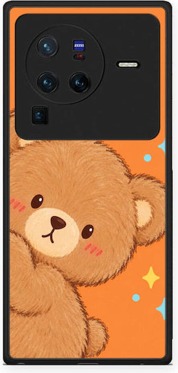 Smartfits Peekaboo Teddy On Orange Husă pentru Vivo X80 Pro 5G