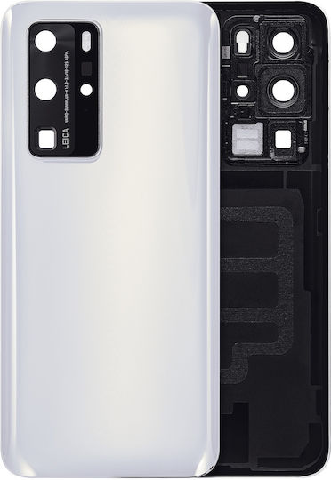 Задно стъклено капаче с камера обектив Huawei P40 Pro ледено бяло