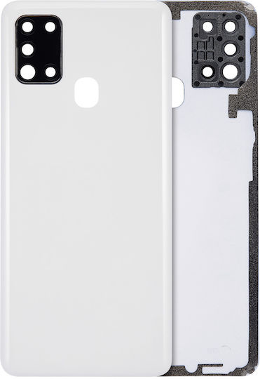 Ersatzglas Für Rückseite Und Kameralinse Samsung Galaxy A21s A217 2020 Aftermarket Plus Weiß