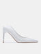 Pointed Toe High Heel Pumps White Patent Leather