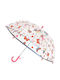 Smati Kinderregenschirm Gebogener Handgriff Transparent mit Durchmesser 74cm