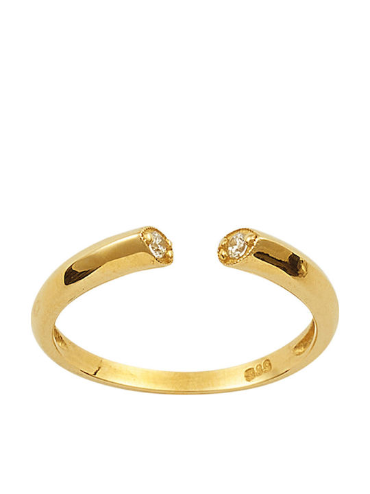 Poco Loco Women's 14K Gold Ring with Zircon