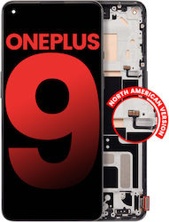 Ansamblu OLED cu ramă pentru OnePlus 9 versiunea SUA aftermarket Plus negru astral