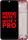 LCD-Baugruppe mit Rahmen Xiaomi Redmi Note 7 7 Pro Aftermarket Plus Nebelrot