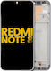 LCD Модул с рамка Xiaomi Redmi Note 8 Redmi Note 8 2021 Aftermarket Plus Лунно бял