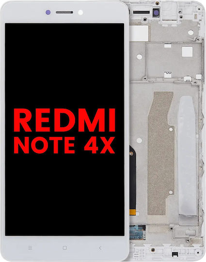 Ansamblu LCD cu Ramă pentru Xiaomi Redmi Note 4x Aftermarket Plus Alb