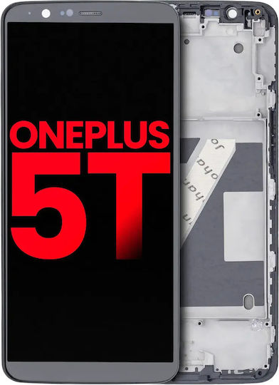 Oled Assembly Frame Oneplus 5t Aftermarket Plus Black