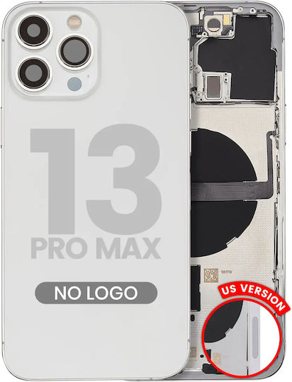 Backcover mit Kleinteilen für iPhone 13 Pro Max US-Version Aftermarket Plus Silber