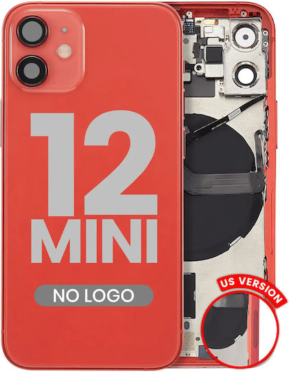 Back Housing W Small Parts Iphone 12 Mini Us Version Aftermarket Plus Red