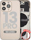 Capac Spate cu Piese Mici iPhone 13 Pro Versiune SUA Aftermarket Plus Auriu