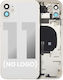 Back Housing W Small Components Pre-installed Iphone 11 No Logo Aftermarket Plus White