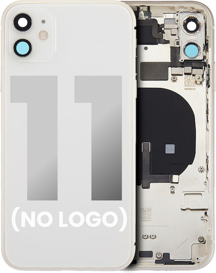 Back Housing W Small Components Pre-installed Iphone 11 No Logo Aftermarket Plus White