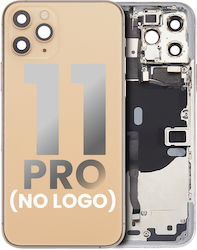 Rückgehäuse mit Kleinteilen vorinstalliert iPhone 11 Pro ohne Logo Aftermarket Plus Gold Rückgehäuse mit Kleinteilen vorinstalliert iPhone 11 Pro ohne Logo Aftermarket Plus Gold
