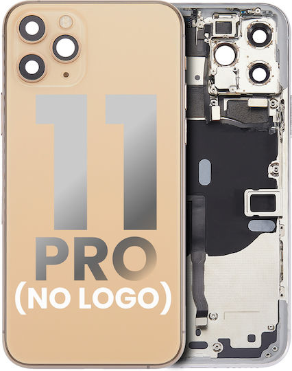 Back Housing W Small Components Pre-installed Iphone 11 Pro No Logo Aftermarket Plus Gold