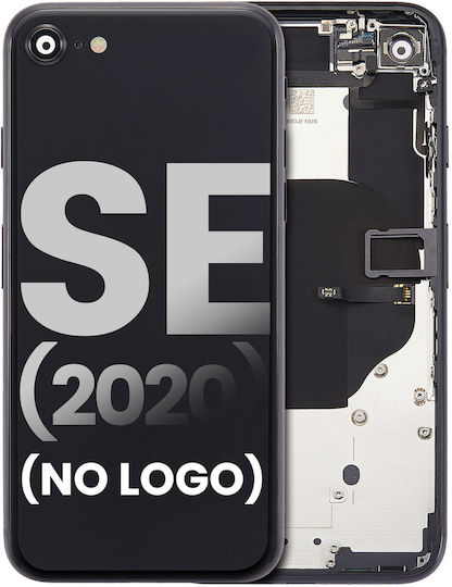 Rückgehäuse mit vorinstallierten Kleinteilen für iPhone SE 2020 ohne Logo Aftermarket Plus Schwarz