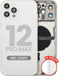Carcasă Spate cu Componente Mici iPhone 12 Pro Max Versiune SUA Aftermarket Plus Argintie Carcasă Spate cu Componente Mici iPhone 12 Pro Max Versiune SUA Aftermarket Plus Argintie