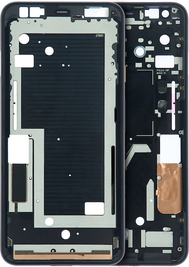 Carcasa cadrului median Google Pixel 4xl, roz, cu buton de pornire