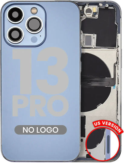 Заден корпус с малки части за iPhone 13 Pro, версия за САЩ, алтернативен, Plus, синьо Сиера