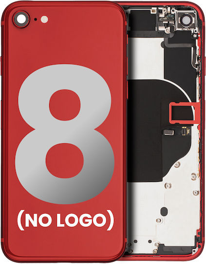 Backcover mit vorinstallierten Kleinteilen iPhone 8 ohne Logo Aftermarket Plus Rot