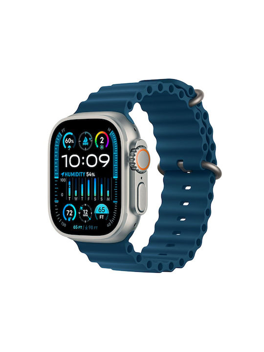 Orso Deluxe Sport-Silikonarmband Oceanblau für Apple Watch 44 45 46 49 mm