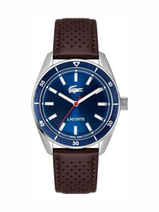 Boston Men's Quartz Watch with Brown Leather Strap