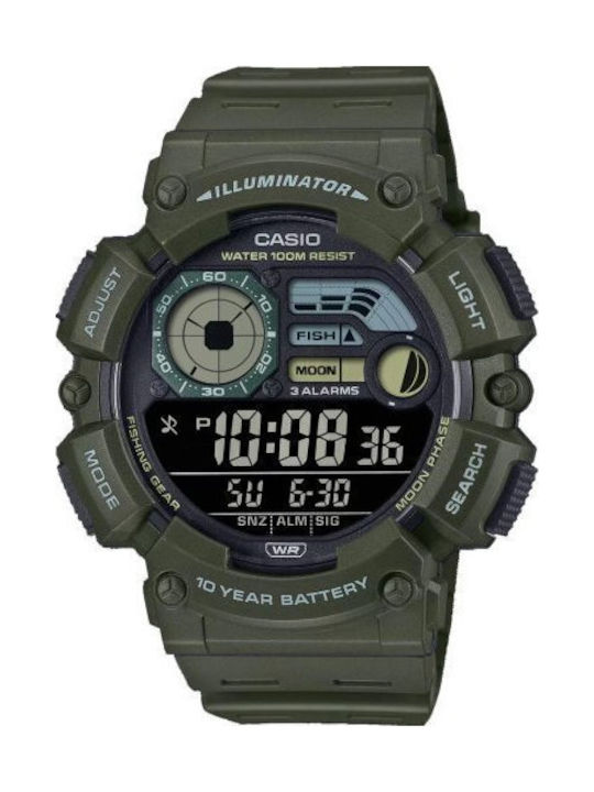 Casio Дигитален мъжки часовник на батерия със з...