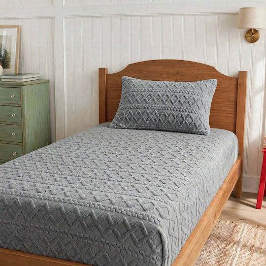 Cosy Life Flanell-Spannbettlaken-Set für Einzelbett mit 1 Kissenbezug 100x200 cm Grau (2 Stück)