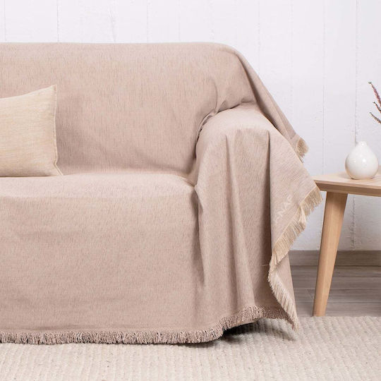 Dreisitzer-Sofawurfdecke 180x300 Naf-naf Highline Dunkelbeige 358-135