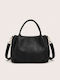 Schwarze Damen-Stofftasche zum Tragen in der Hand oder als Crossbody
