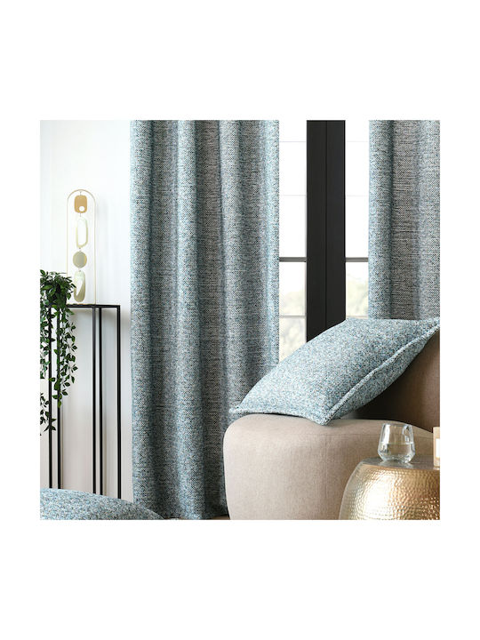 Κουρτίνα με Τρουκς Dublin Blue 140x260εκ.