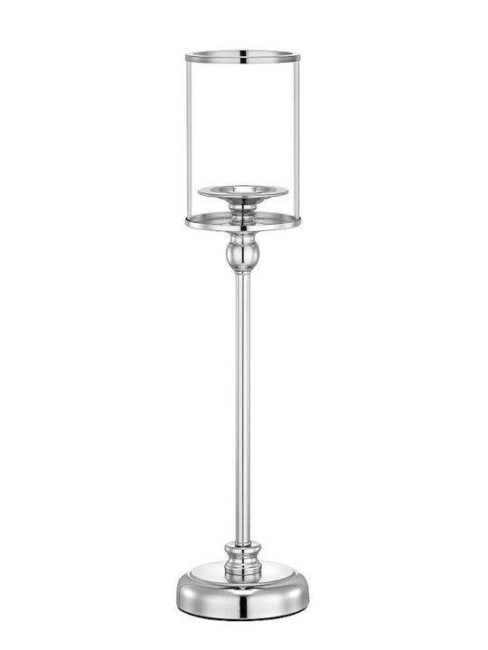 Palma Emporio Sfeșnic Metalic de Culoare Argintie 12x49 cm