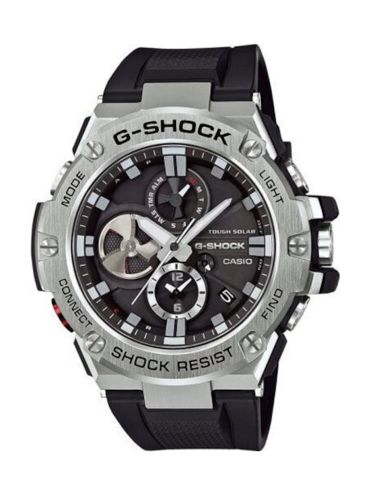 Casio Ανδρικό Ρολόι Solar με Μαύρο Καουτσούκ Λο...