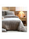 S-f Warmy Cotton Duvet Cover Set 240x220cm King Size with 2 Pillowcases Beige
