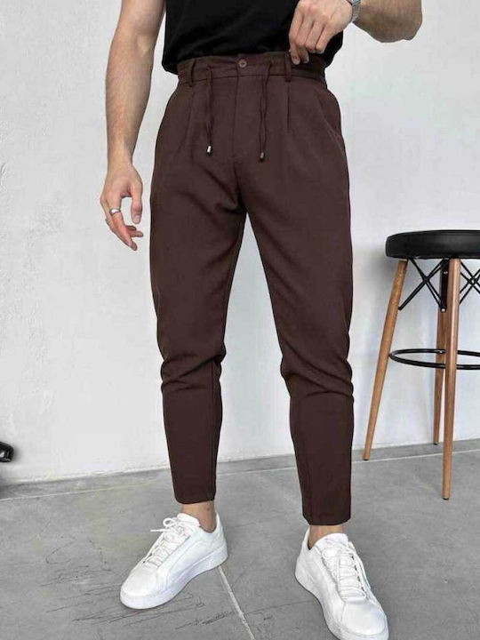 Men's Slim Fit Brown Trousers
