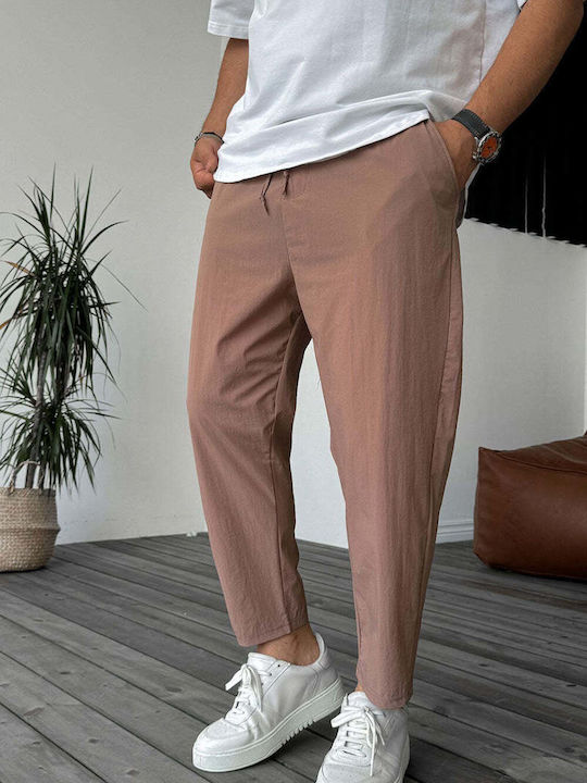 Men's Cargo Trousers Loose Fit Brown