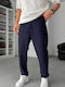 Men's Regular Fit Blue Trousers